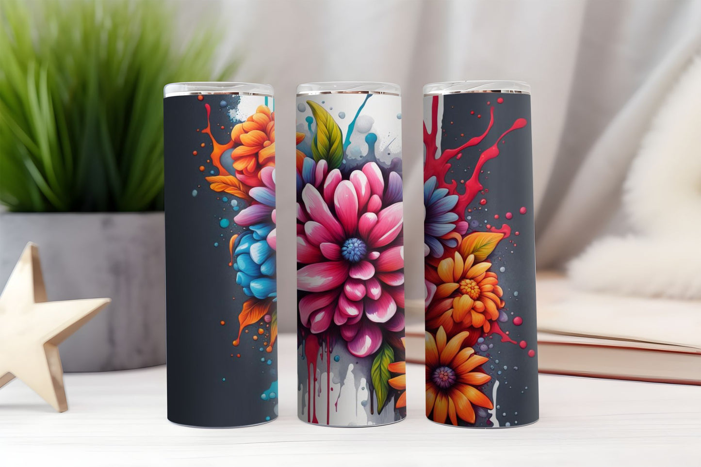Flower Border Design Tumbler