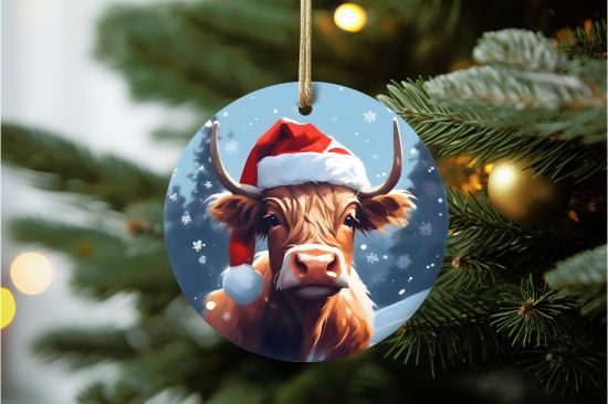Santa Cow Ornament