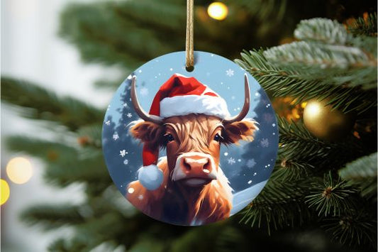 Santa Cow Ornament