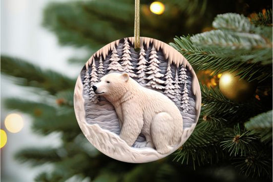 Wood Design Bear Ornament