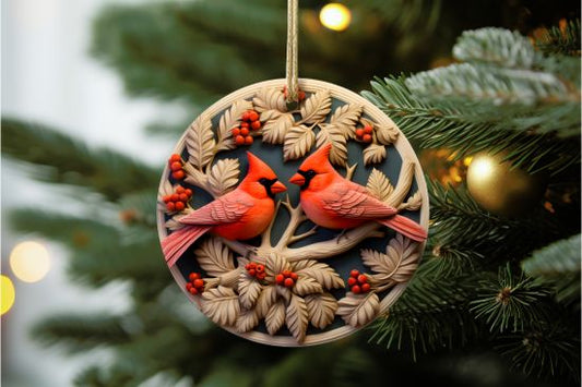 Wood Design Cardinals Ornament