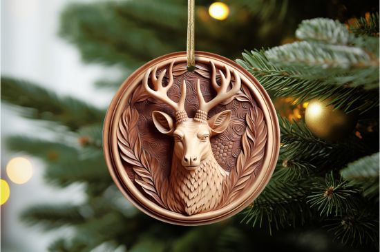 Wood Design Deer Ornament