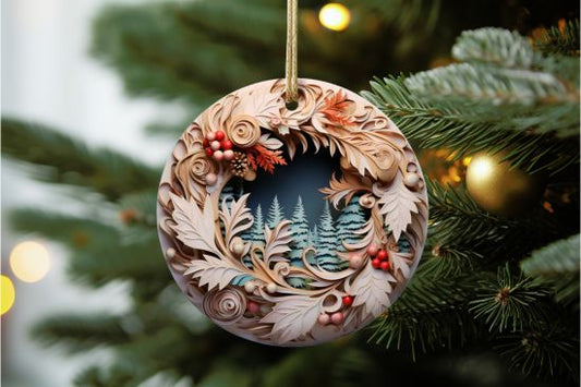 Wood Design Festive Forest Ornament