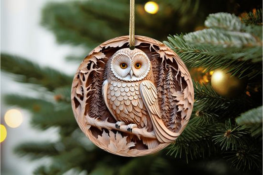 Wood Design Owl Ornament