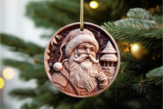 Wood Design Santa Ornament