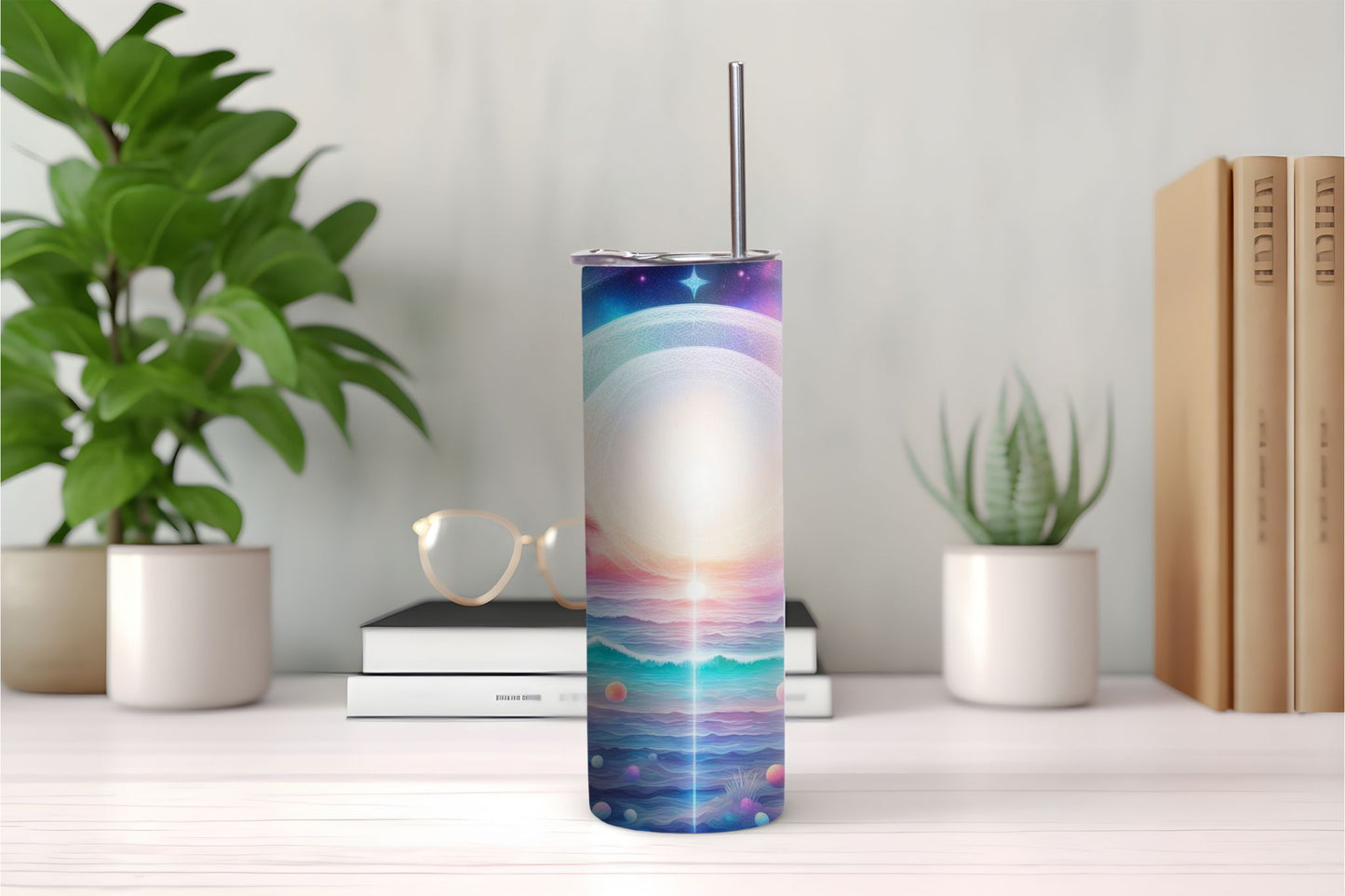 Spacey Beach Border Design 2 Tumbler