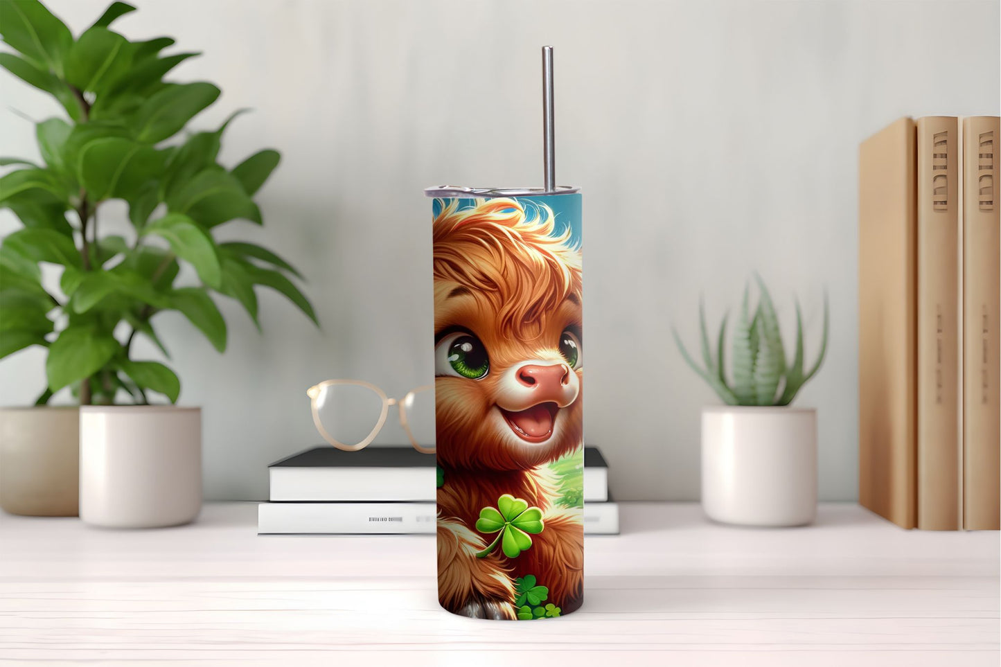 St. Patrick's Day Highland Cow 2 Tumbler