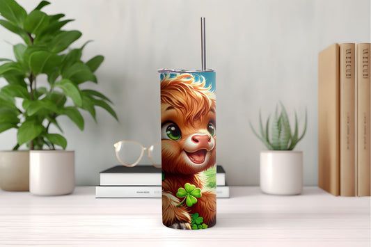 St. Patrick's Day Highland Cow 2 Tumbler