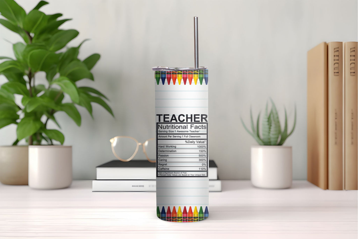 Teacher Nutritional Facts Tumbler
