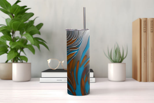 Abstract Silver Tumbler