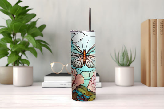 Butterfly Stained Glass 3 Tumbler