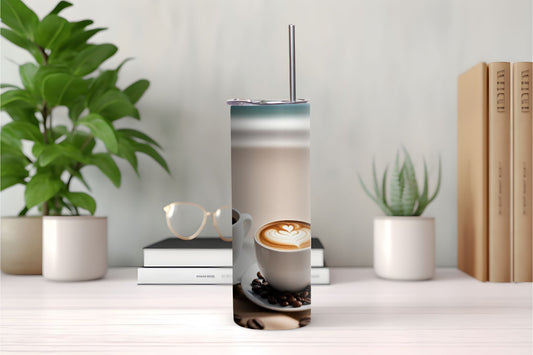 Coffee Beach Border Design Tumbler