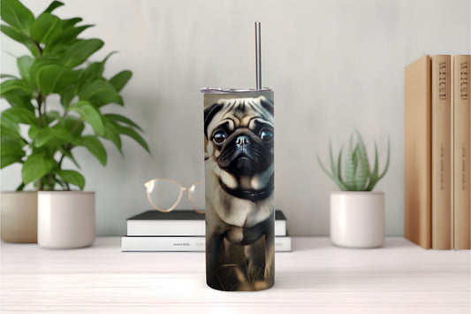 Pug In A Field Tumbler