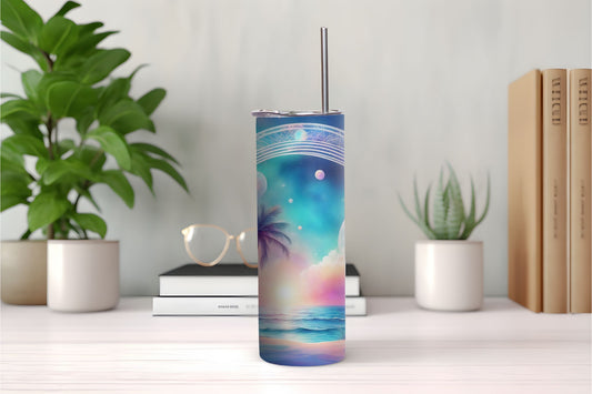 Spacey Beach Border Design 3 Tumbler