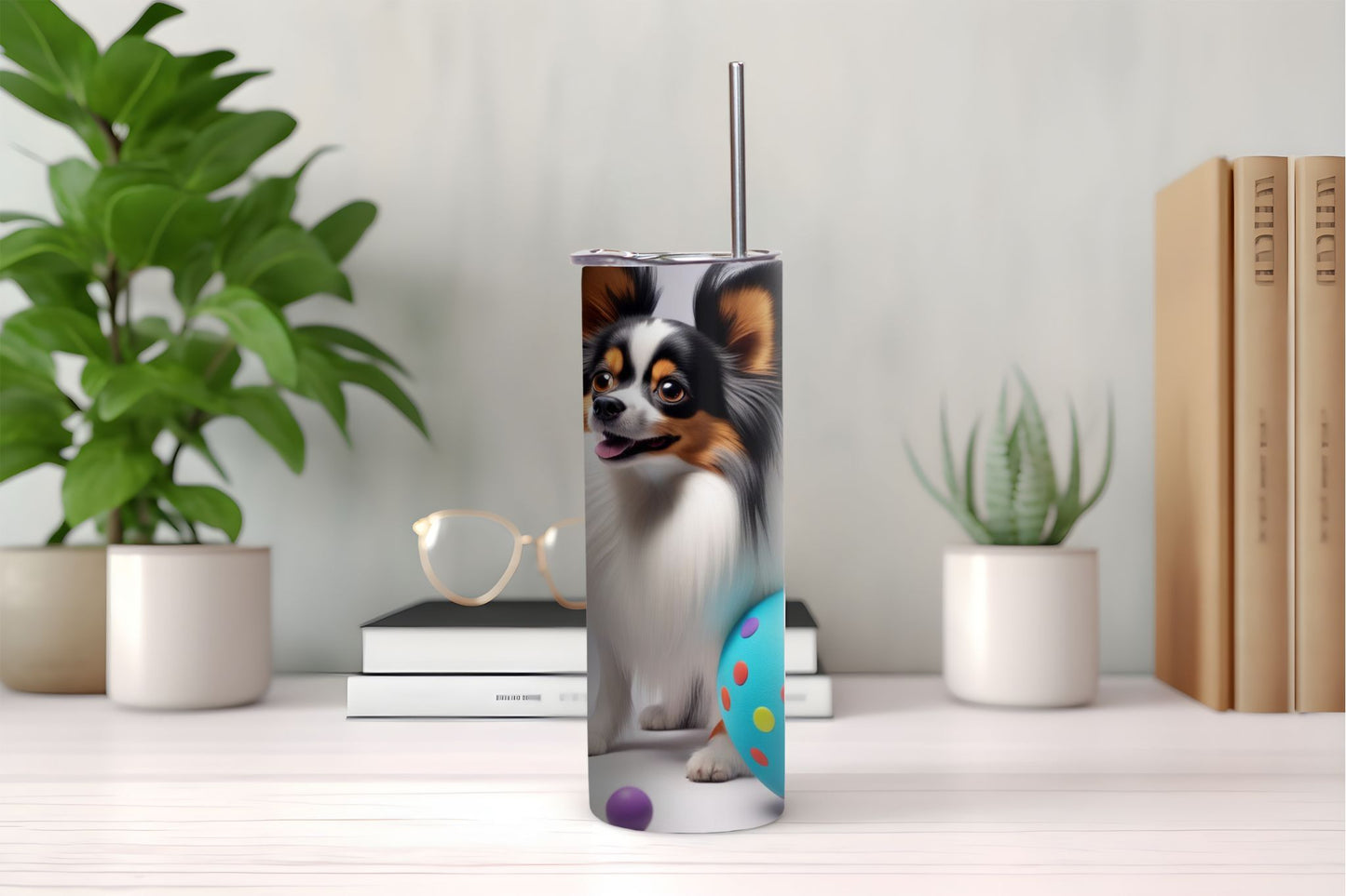 Papillon With Toys Tumbler