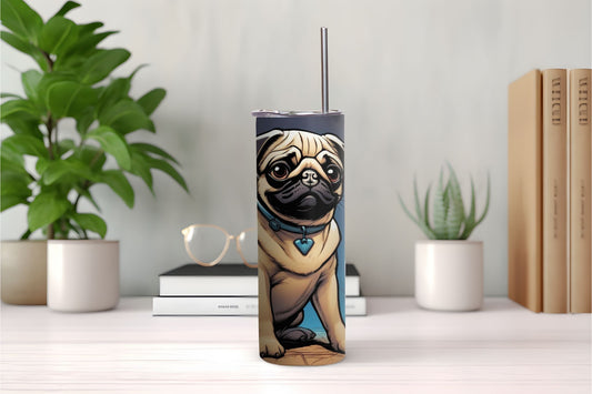 Comic Pug Tumbler
