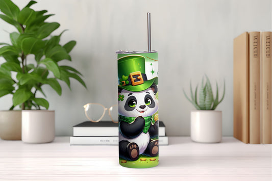 St. Patrick's Day Panda Tumbler