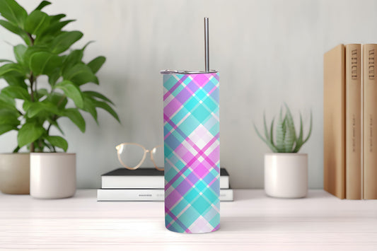 Pastel Plaid Tumbler