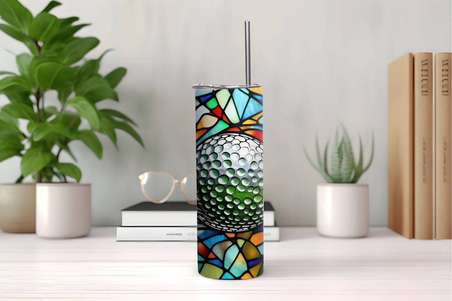 Stained Glass Golf Tumbler