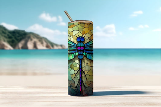 Dragonfly Stained Glass Tumbler