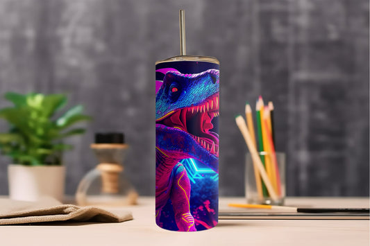 Neon Dinosaur Tumbler