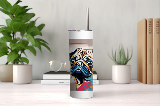 Colorful Pug Tumbler