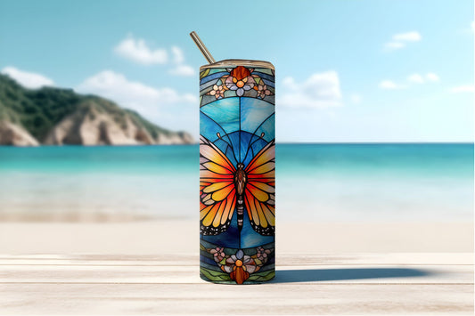 Butterfly Stained Glass Tumbler