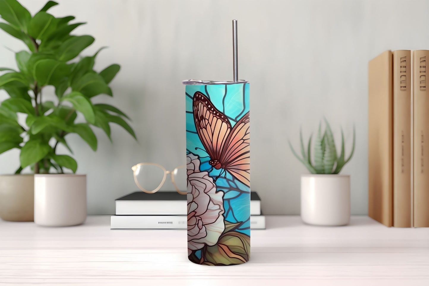 Butterfly Stained Glass 4 Tumbler