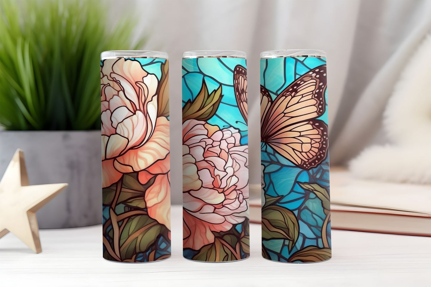 Butterfly Stained Glass 4 Tumbler