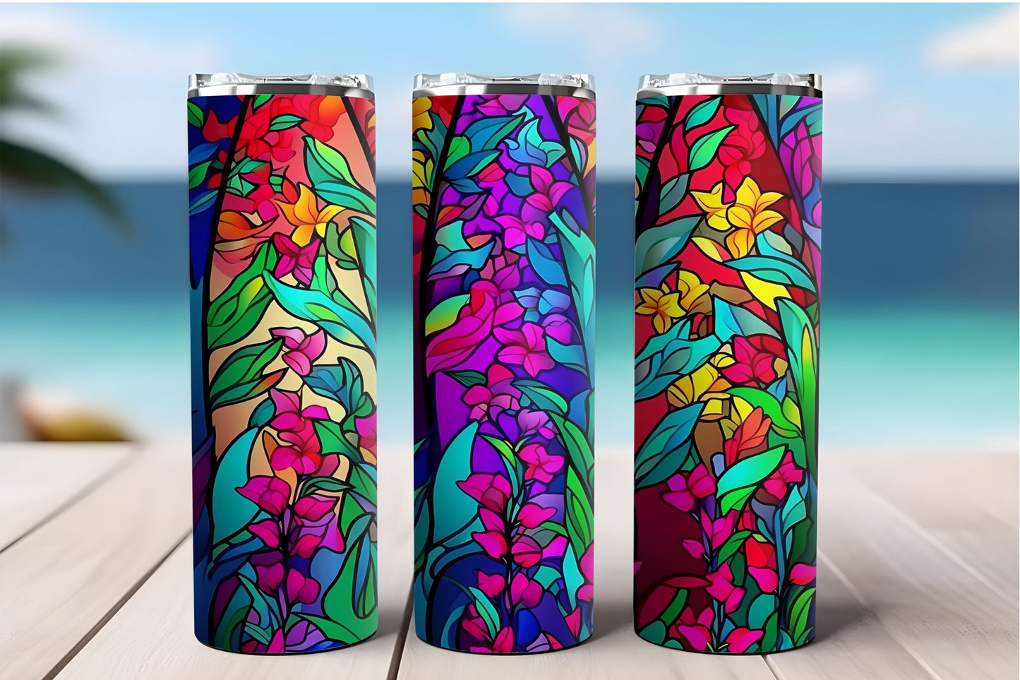 Flowers Stained Glass 2 Tumbler