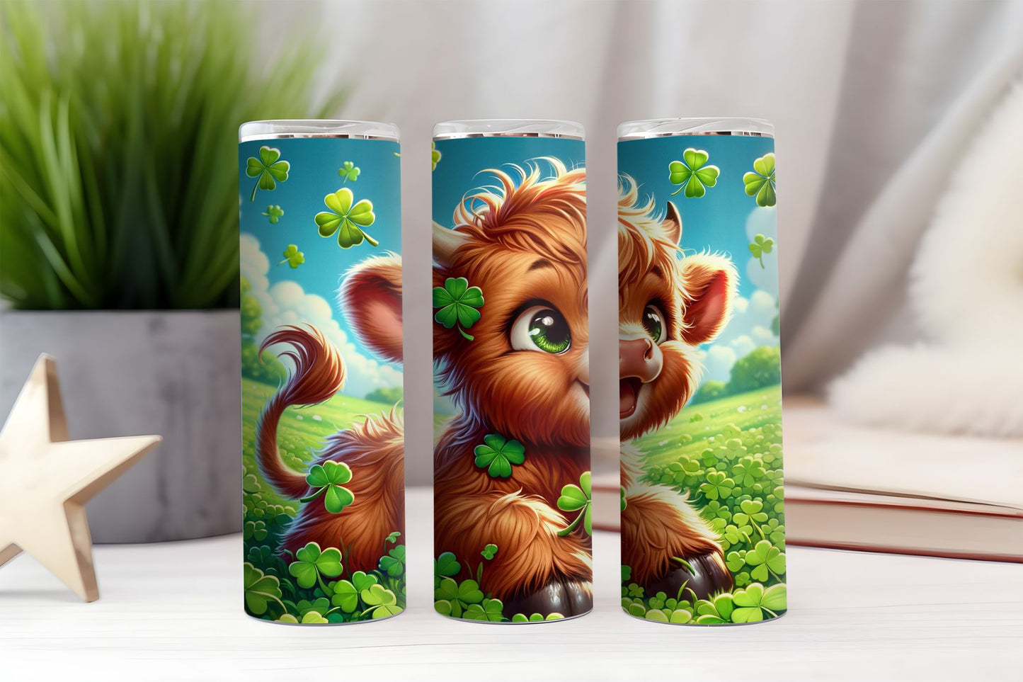 St. Patrick's Day Highland Cow 2 Tumbler