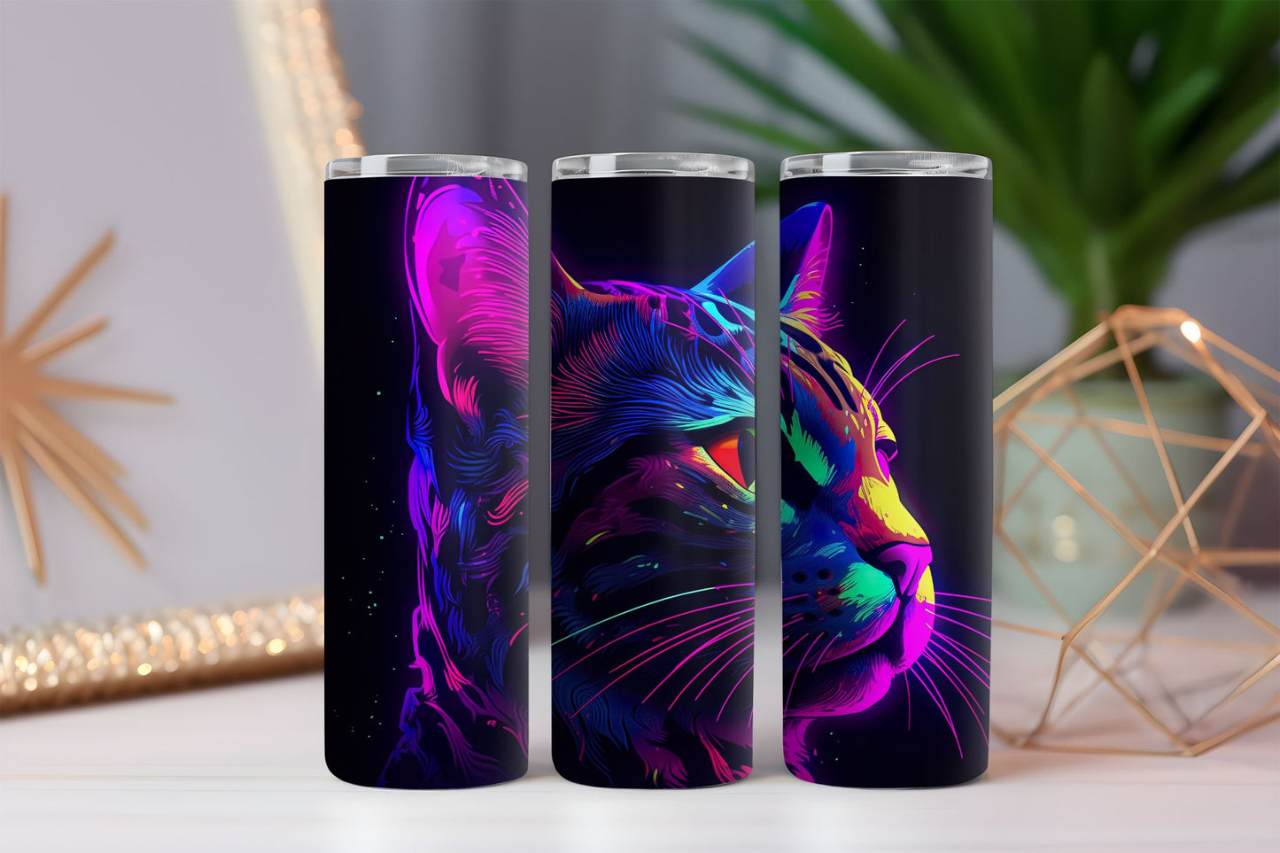 Neon Cat Tumbler